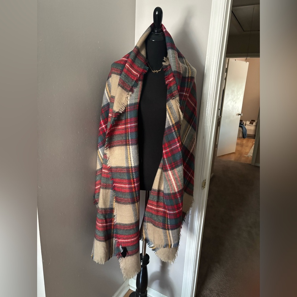 Oversized blanket scarf wrap